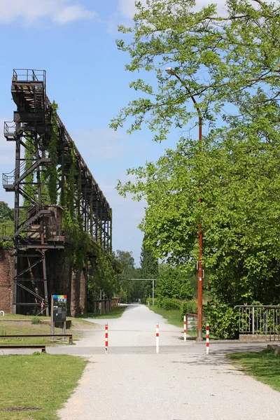 Abandonado Industrial Antiga Fábrica Área Landschaftpark Duisburg Nord Impressão Fundo — Fotografia de Stock