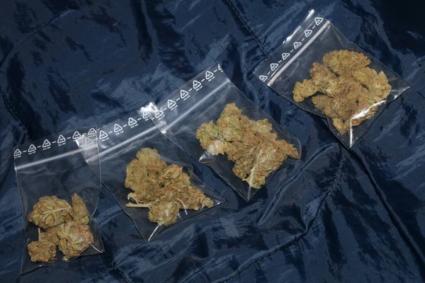 Cannabis Bag Super Lemon Haze Medical Macro Modern Background High — Stock Photo, Image
