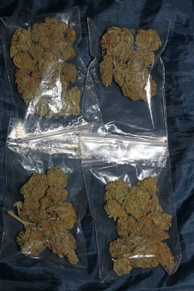 Cannabis Väska Super Citron Dis Medicinsk Makro Modern Bakgrund Hög — Stockfoto