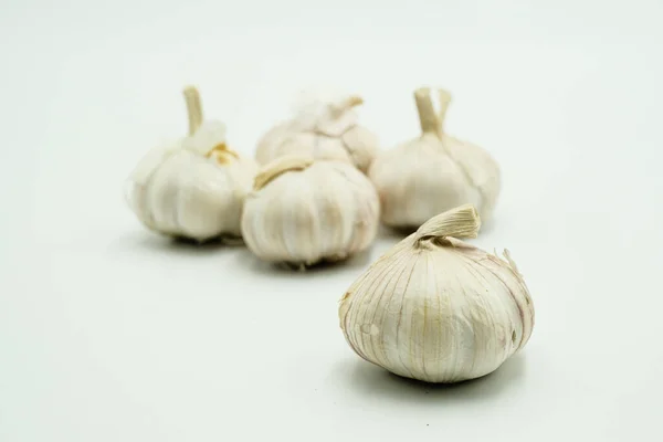 Ajo Allium Sativum Tomas Sobre Fondo Blanco Aislado —  Fotos de Stock