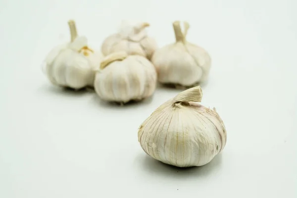 Ajo Allium Sativum Tomas Sobre Fondo Blanco Aislado —  Fotos de Stock
