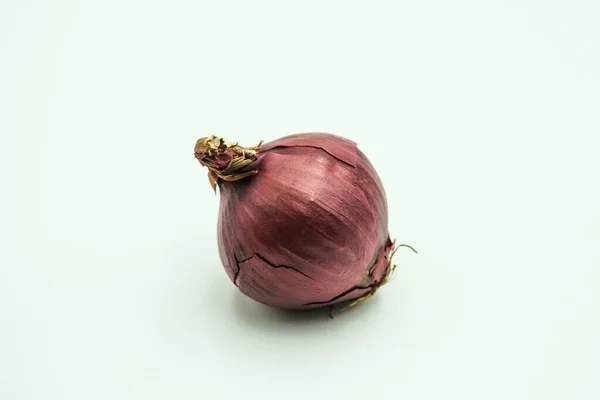 Cebola Vermelha Allium Cepa Tiros Fundo Branco Isolado — Fotografia de Stock