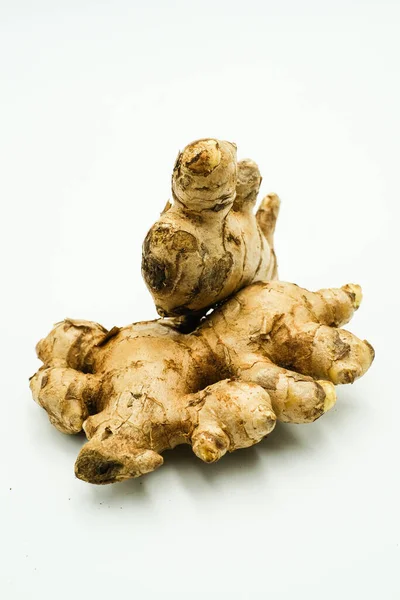 Ginger Zingiber Officinale Shots Isolated White Background — Stock Photo, Image