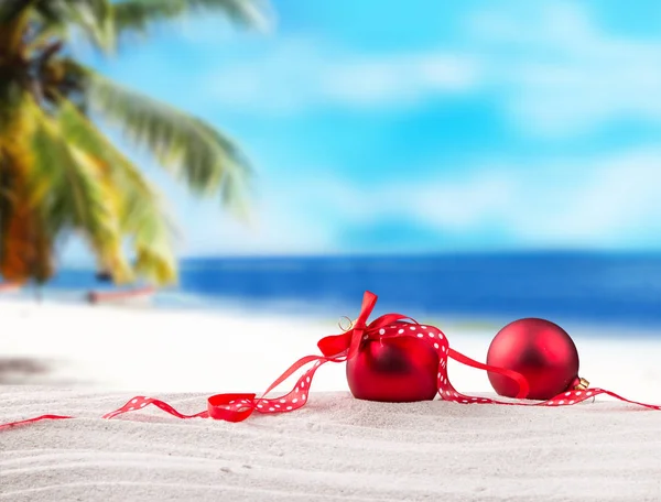 Décoration de Noël sur la plage — Photo
