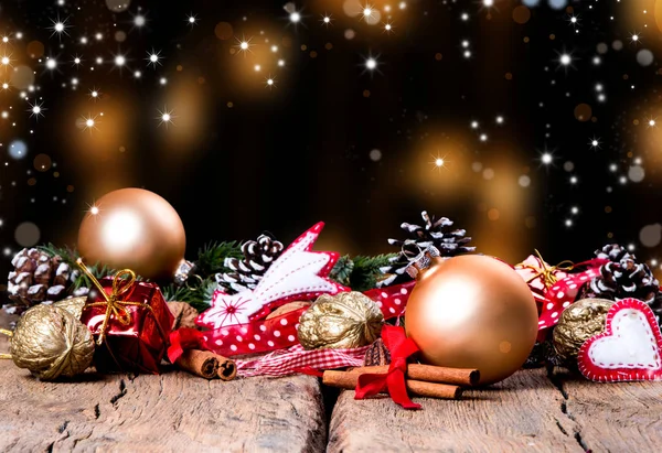 Juldekoration på trä — Stockfoto