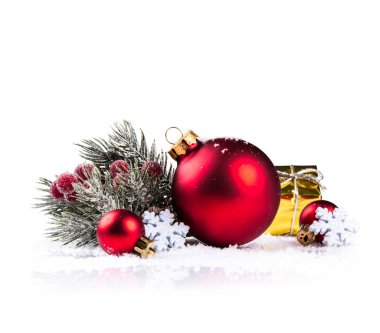 Noel dekorasyonu. Kutlama kavramı. Dekorasyon top 