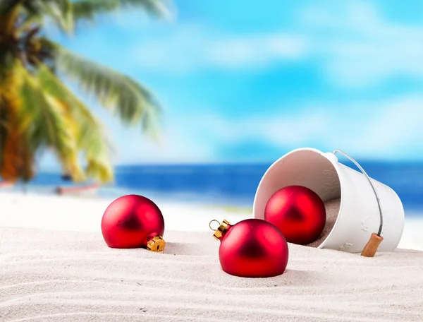 Décoration de Noël sur la plage — Photo