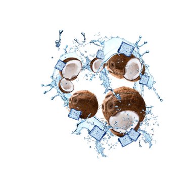 Su sıçrama ile Hindistan cevizi 