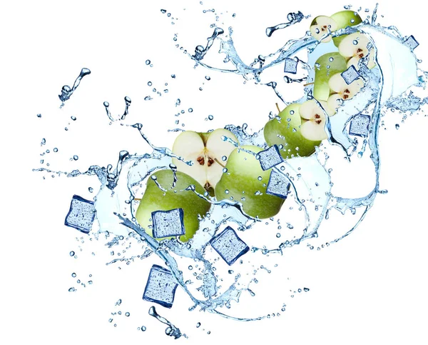 Plusk wody na białej — Zdjęcie stockowe