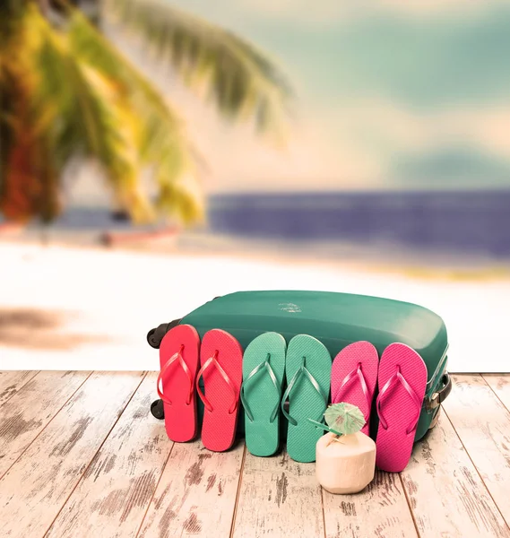 Sommerkonzept Flip Flops Sommer Accessoires Sommerstrand — Stockfoto