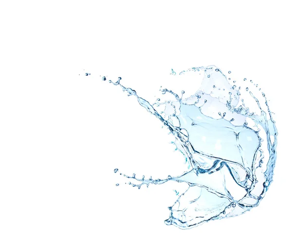水のしぶきは 白い背景で隔離 抽象オブジェクト — ストック写真