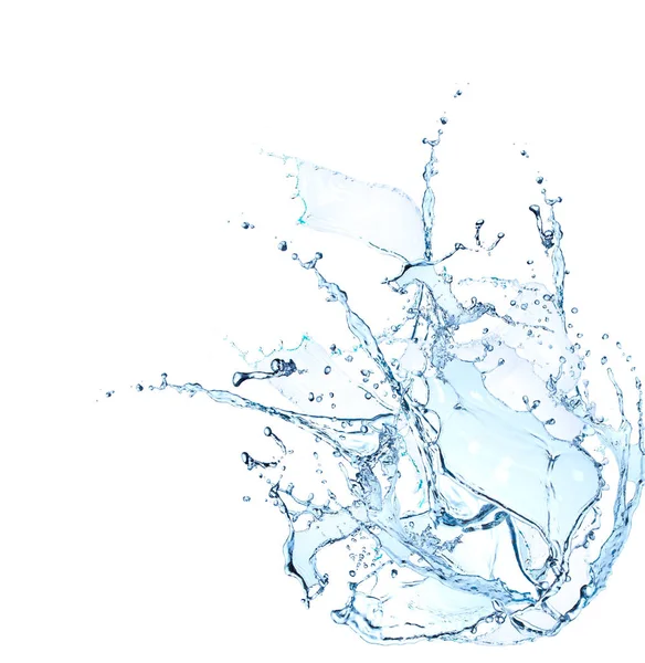 Water Splash Isolated White Background Abstract Object — Stock Photo, Image