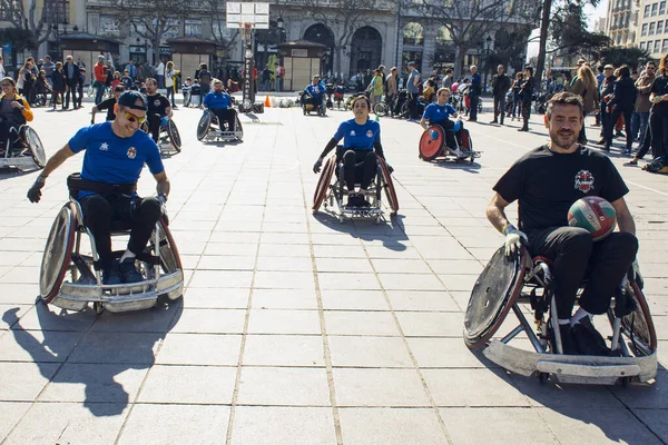 Valencia Spain February 2020 Adaptive Sports Day Some Adaptive Quad — Stock Photo, Image