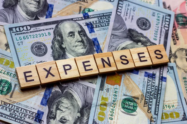 Word Expenses Dollar Usa Background Money Finance Concept — Stock Photo, Image