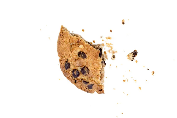 Крупним Планом Шматочки Шоколадного Печива Крихтами Ізольовані Білому Тлі — стокове фото