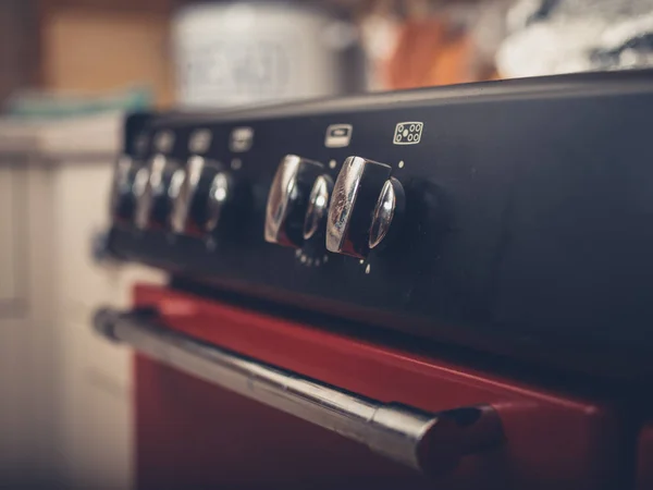 Close Dials Gas Cooker Stove — Stock Photo, Image