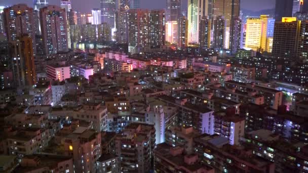 Geweldige Stad Panorama Nacht Met Prachtige Stadslichten — Stockvideo