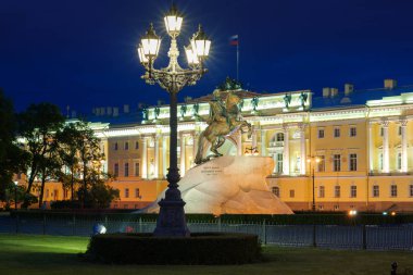 Gözlemleyerek görünümü, anıt, bronz Süvari - Peter harika, Saint-Petersburg, Rusya Federasyonu