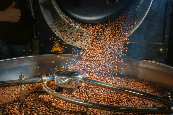 Utsikt Över Kaffebryggare Sortering Och Rostning — Stockfoto