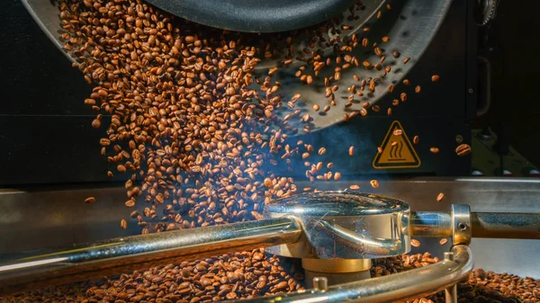 Detaljvy Kaffebryggare Sortering Och Rostning — Stockfoto