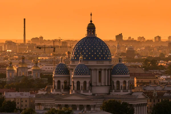 Trinity Katedrali Havadan Görünümü Akşam Saint Petersburg Rusya Federasyonu — Stok fotoğraf