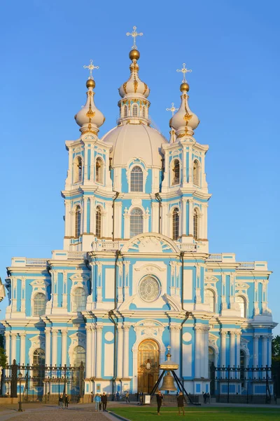 Pohled Klášterní Čtvrti Smolny Vzkříšení Denní Saint Petersburg Rusko — Stock fotografie