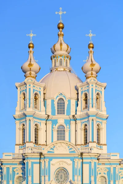 Vista Del Convento Smolny Resurrección Durante Día San Petersburgo Rusia —  Fotos de Stock