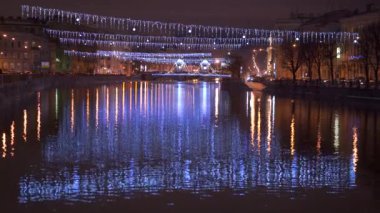Lomonosov bridge uygulamasında Fontanka Nehri, Saint-Petersburg, Rusya Federasyonu