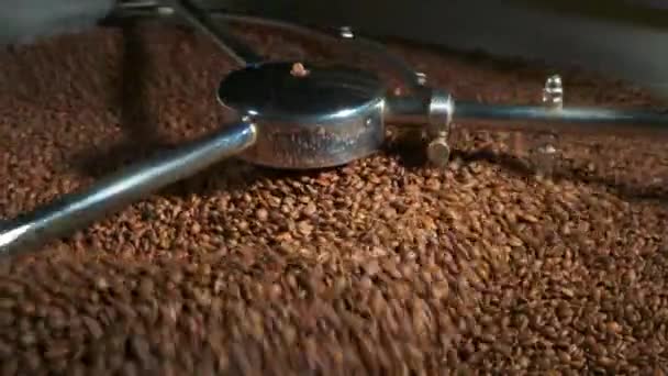 Weergave Van Koffiebranderij Machine Technisch Procedé — Stockvideo