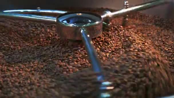 Vista Máquina Torrefação Café Processo Tecnológico — Vídeo de Stock