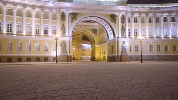 Genel Kurmay Binanın Görünümünde Palace Square Saint Petersburg Rusya Federasyonu — Stok video