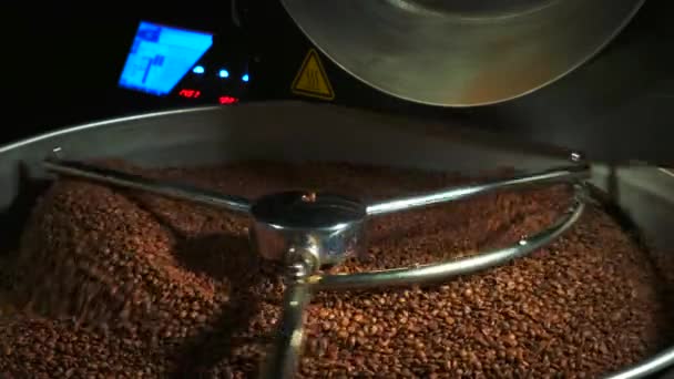 Pohled Stroj Technologický Proces Pražení Kávy — Stock video