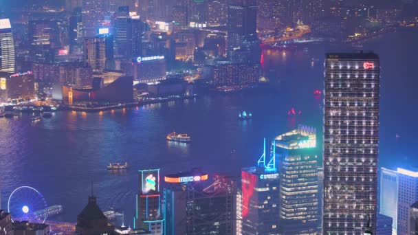 Renkli Kenti Akşam Hong Kong Çin — Stok video