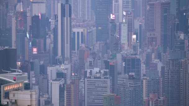 Stadtbild Vor Sonnenaufgang Morgen Hongkong China — Stockvideo