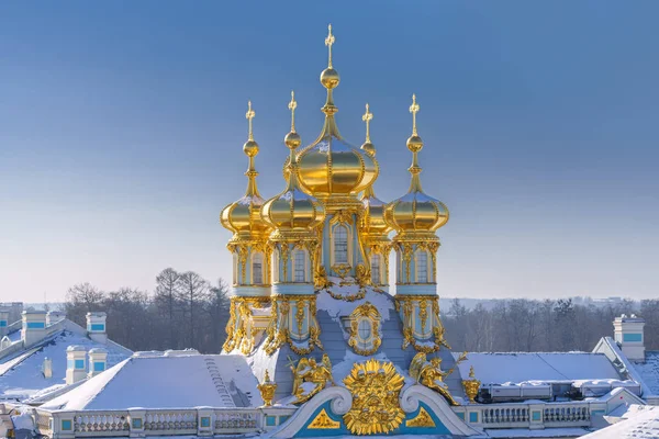 金色圆顶在凯瑟琳宫殿 Tsarskoye Selo 圣彼得堡 俄罗斯 — 图库照片