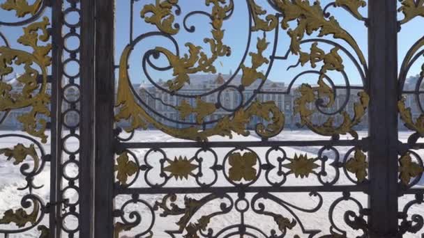 Golden Gate Catherine Palace Tsarskoye Selo Saint Petersburg Russia — Stock Video
