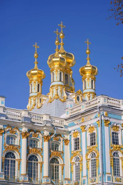 San Petersburgo Rusia Mar 2018 Domos Oro Palacio Catalina Tsarskoye —  Fotos de Stock