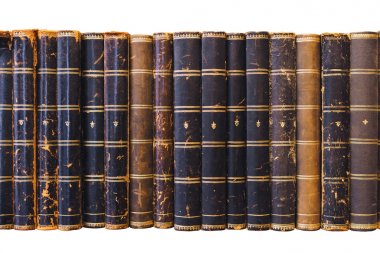 old books isolated in white background clipart