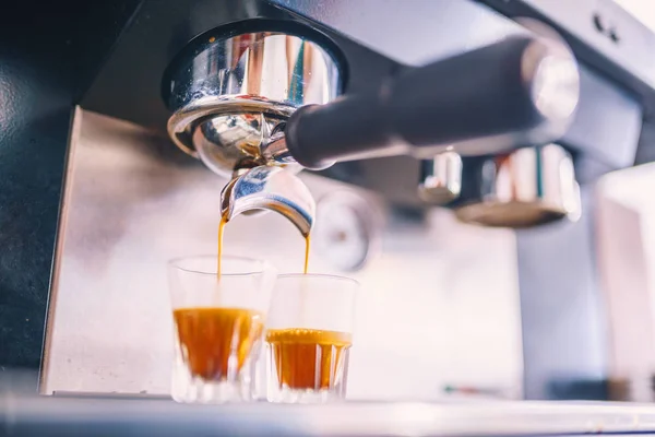 Maken Van Espressokoffie Achtergrond — Stockfoto