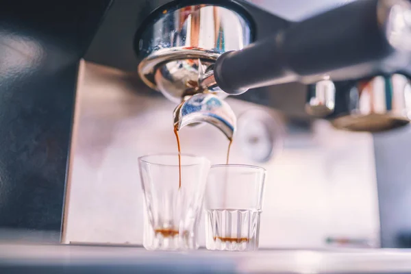 Maken Van Espressokoffie Achtergrond — Stockfoto