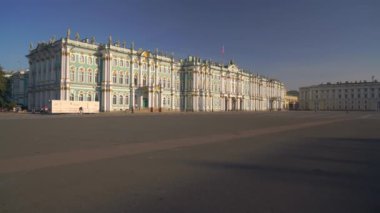 Saint-Petersburg, Rusya Federasyonu-Eylül 25 2017, 4k: panoramik görünüm Sarayı kare, Hermitage Müzesi, Eylül 25, 2017 yılında Saint-Petersburg, Rusya Federasyonu