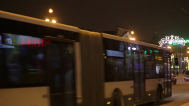 Saint-Petersburg, Rusya Federasyonu-Jan 08 2018, 4k, kar yağışı Nevsky prospekt (sokak), Saint-Petersburg, Rusya Federasyonu