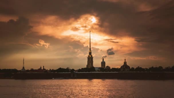 Blick Auf Peter Und Paul Festung Neva River Saint Petersburg — Stockvideo