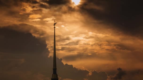 Anioł Wieżę Piotra Paul Cathedral Saint Petersburg Federacja Rosyjska — Wideo stockowe