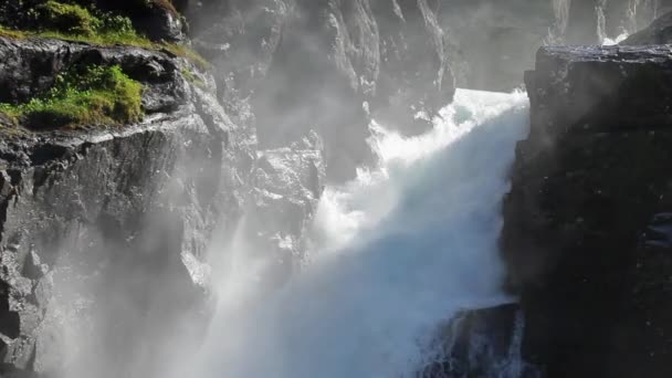 Vackra Berg Flod Norge — Stockvideo