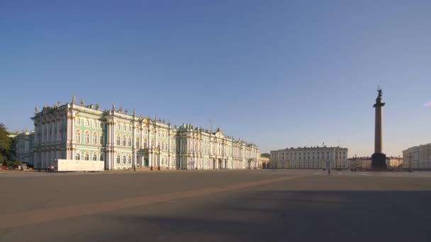 Saint Petersburg Oroszország 2017 Szeptember Panorámás Kilátás Palota Tér Ermitázs — Stock videók