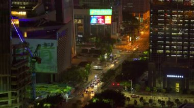 Shenzhen, Çin - June10, 2017: Gece trafik otoyol Road, Shenzhen, Çin