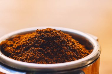 Taze çekilmiş kahve görünümünü kapat