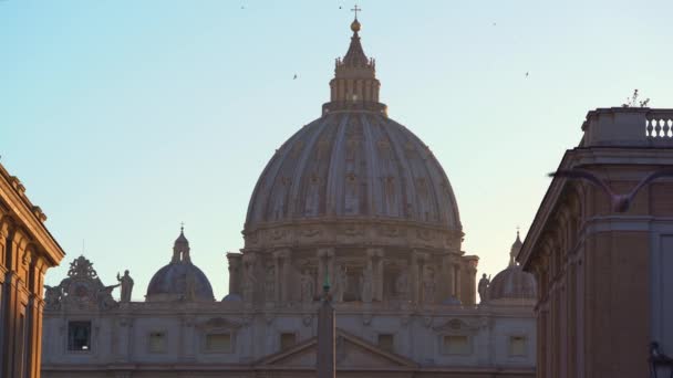 意大利罗马梵蒂冈圣彼得斯大教堂4k — 图库视频影像