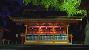 Fushimi Inari Shrine at night in Kyoto, Japan in 4k